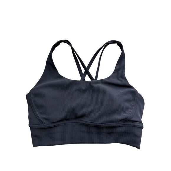 Lululemon Energy Bra Long Line Ribbed Medium Support, B–D Cup In Black Size 8 - Picture 4 of 9
